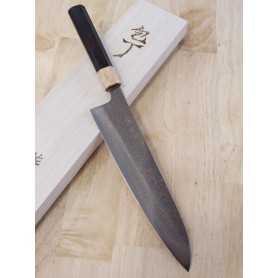 Couteau de chef japonais gyuto- TAKESHI SAJI - Inox VG-10 Damas - coloré - Taille : 24cm