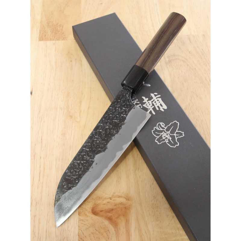 Black-forged yanagiba by Ikenami Hamono, 17cm, Double-bevel