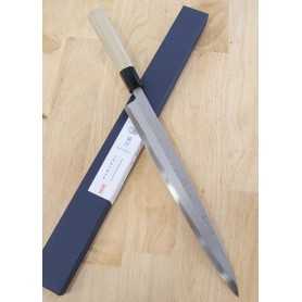 Couteau japonais Yanagiba - SAKAI KIKUMORI - Kikuzuki Uzu Serie - Damascus Aogami1 - Tailles : 27 / 30 cm