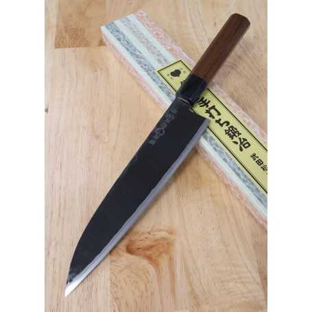 Couteau Santoku Japonais fait à la main - Sasa No Ha - TAKEDA HAMONO - Acier Super Bleu - Taille : 21cm