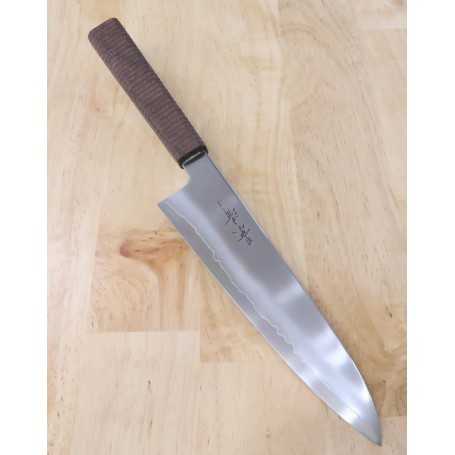 Couteau japonais de Chef Wagyuto - KAGEKIYO - Manche Personnalisé - Acier Inox Ginsan - Dimension: 21 / 24cm