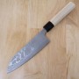 Couteau santoku japonais - Masakage- Shirogami 2 - Damas - Série Shimo - Tailles:17cm