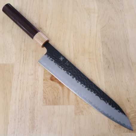 Couteau Gyuto de chef japonais - MIURA - Aogami Super - Finition noire - Tailles : 21 / 24cm