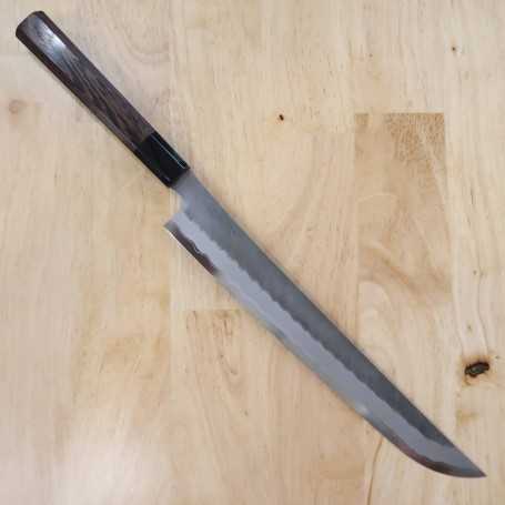 Japanese sakimaru takobiki knife NIGARA Carbon super blue steel hammered kurouchi Size:30cm