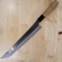 Couteau japonais Sakimaru Sujihiki - NIGARA - Kurouchi Tsutime - Acier super bule - Taille:27cm