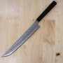 Couteau japonais Sakimaru sujihiki à trancher - NIGARA - Anmon SPG2 damas - Taille : 27/30CM