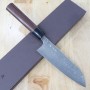 Couteau Santoku Japonais - YOSHIMI KATO - Série Damas Nickel - Taille : 16,5cm