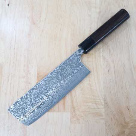 Couteau japonais Nakiri - YOSHIMI KATO - Série Damas Nickel - Taille : 16,5cm