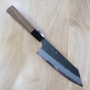 Couteau japonais bunka - NIGARA - Kurouchi Tsuchime - Acier super bleu - Taille : 18cm