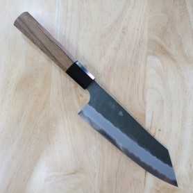 Couteau japonais bunka - NIGARA - Kurouchi Tsuchime - Acier super bleu - Taille : 18cm