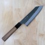 Couteau japonais bunka - NIGARA - Kurouchi Tsuchime - Acier super bleu - Taille : 18cm