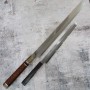 Couteau japonais sakimaru takobiki MIURA inoxydable ginsan chinagashi Taille:45cm