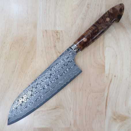 Couteau japonais nakiri kiritsuke - NIGARA - Anmon SG2 damas - manche  personnalisé- Taille : 18cm