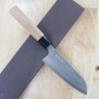 Couteau japonais santoku- YOSHIMI KATO - Super Aogami Nashiji Serie - Taille : 17cm