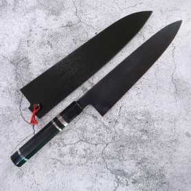 Couteau japonais Gyuto - KAGEKIYO - Blue Steel No.1 Damascus - manche personnalisé - Taille : 24cm