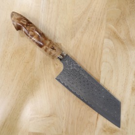 Couteau japonais nakiri kiritsuke - NIGARA - Anmon SG2 damas - manche personnalisé- Taille : 18cm