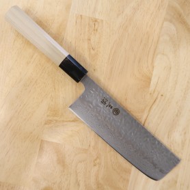 Couteau japonais nakiri MIURA Inox AUS10 damas Taille:16,5cm