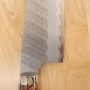 Couteau japonais bunka - NIGARA - Migaki Tsuchime - manche personnalisé en érable SG2 - Taille : 18cm