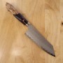 Couteau japonais bunka - NIGARA - Migaki Tsuchime - Manche personnalisé - SG2 - Taille : 18cm