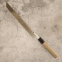 Couteau japonais Sakimaru Takobiki - SAKAI KIKUMORI - shirogami 2 - Kikuzuki Uzu Series - Taille 27cm