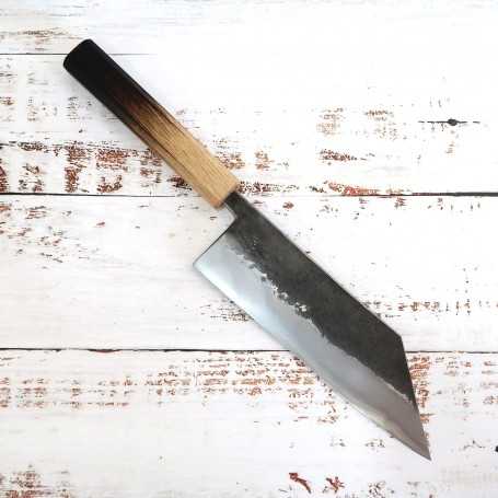 Couteau japonais Tsubaki - MIYAZAKI KAJIYA - Revêtement en acier inoxydable - Aogami 2 - Manche en bois de chêne - Taille:18cm
