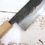 Couteau japonais Tsubaki - MIYAZAKI KAJIYA - Revêtement en acier inoxydable - Aogami 2 - Manche en bois de chêne - Taille:18cm