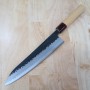 Couteau japonais gyuto - MIURA - Aogami Super - Black Finish - Manche en zelkova - Taille : 21cm