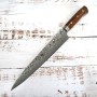 Couteau japonais sujibiki - TAKESHI SAJI - Acier inoxydable Damas R2 -black finish - Manche en bois de fer - Taille : 24cm