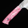 Couteau japonais nakiri TAKESHI SAJI - Damas R2 finition diamant - rouge et blanc turquoise - Taille:18cm