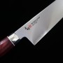 Couteau japonais de Chef Gyuto - ZANMAI - Série Revolution - Manche Décagonal Rouge - Acier SG2 - Dimension: 21cm