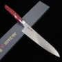 Couteau japonais de Chef Gyuto - ZANMAI - Série Revolution - Manche Décagonal Rouge - Acier SG2 - Dimension: 21cm