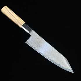 Couteau japonais Bunka - MIURA - Damas noir VG-10 - manche en teck - Taille:18cm