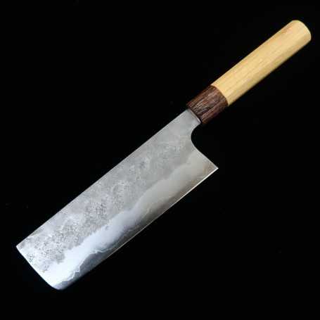 Couteau japonais Nakiri - MIURA - Acier bleu carbone Nashiji Serie