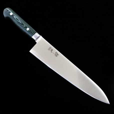 Couteau Gyuto de chef japonais - SUISIN - Suède Inox - Premium Green Micarta - Tailles : 21 / 24cm