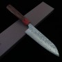 Couteau japonais Santoku - YOSHIMI KATO - Série SG2 Damascus Black - Dimension: 17cm