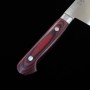 Couteau Santoku japonais - SUISIN - Sweden Inox - Premium Wine Black Micarta - Taille : 18cm