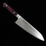 Couteau Santoku japonais - SUISIN - Sweden Inox - Premium Wine Black Micarta - Taille : 18cm