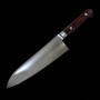 Couteau Santoku japonais - SUISIN - Sweden Inox - Premium Wine Black Micarta - Taille : 18cm