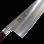 Couteau Santoku japonais - SUISIN - Sweden Inox - Premium Wine Black Micarta - Taille : 18cm