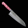 Couteau Santoku japonais - SUISIN - Sweden Inox - Premium Red Micarta - Taille : 18cm