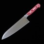 Couteau Santoku japonais - SUISIN - Sweden Inox - Premium Red Micarta - Taille : 18cm