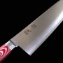 Couteau Santoku japonais - SUISIN - Sweden Inox - Premium Red Micarta - Taille : 18cm