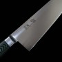 Couteau Santoku japonais - SUISIN - Sweden Inox - Premium Green Micarta - Taille : 18cm