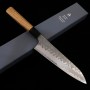 Couteau de Chef Japonais gyuto - NIGARA - Migaki Tsuchime - Aogami Super - Taille : 21/24cm
