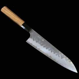 Couteau de Chef Japonais gyuto - NIGARA - Migaki Tsuchime - Aogami Super - Taille : 21/24cm