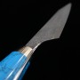 Couteau Japonais kiritsuke Petit - NIGARA - Anmon SG2 damascus - Blue turquoise- Taille : 15cm