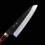 Couteau de chef japonais gyuto - NIGARA - Kurouchi Tsuchime - Manche personnalisé - SG2 - Taille : 21cm