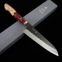 Couteau de chef japonais gyuto - NIGARA - Kurouchi Tsuchime - Manche personnalisé - SG2 - Taille : 21cm