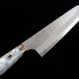 Couteau de Chef Japonais NIGARA - Migaki Tsuchime - Manche personnalisé - SG2 - Taille : 24cm