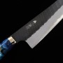 Couteau de chef japonais kiritsuke gyuto - NIGARA - Kurouchi Tsuchime - Manche personnalisé - SG2 - Taille : 21cm